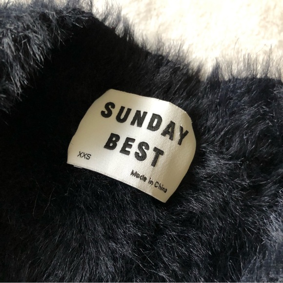 Sunday Best Kiten Sweater Fuzzy Black Sweatshirt XXS Aritzia - Picture 2 of 5